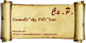 Csanády Péter névjegykártya