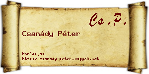 Csanády Péter névjegykártya