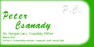 peter csanady business card